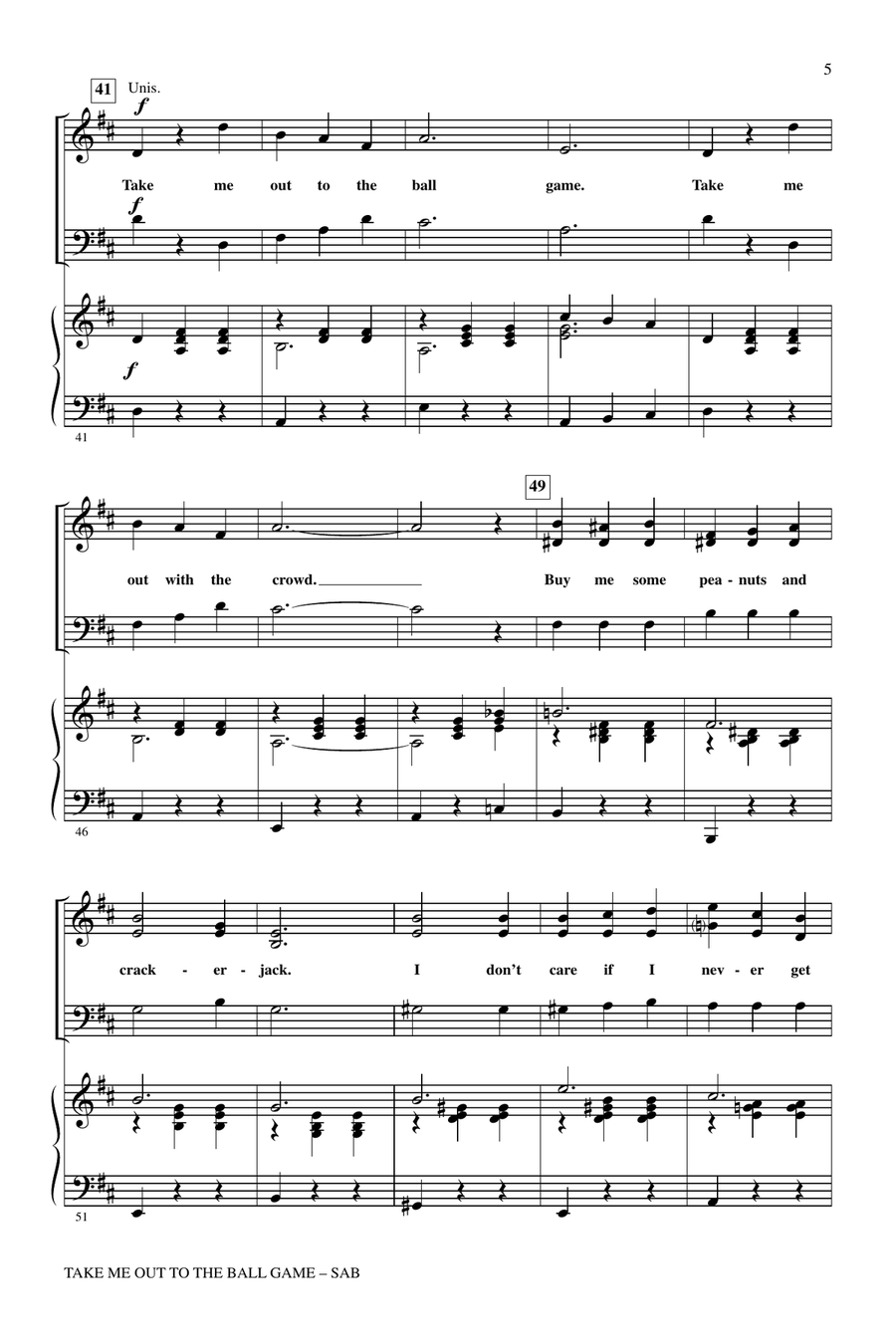 Take Me Out To The Ball Game 3-Part scores gallery preview page 4