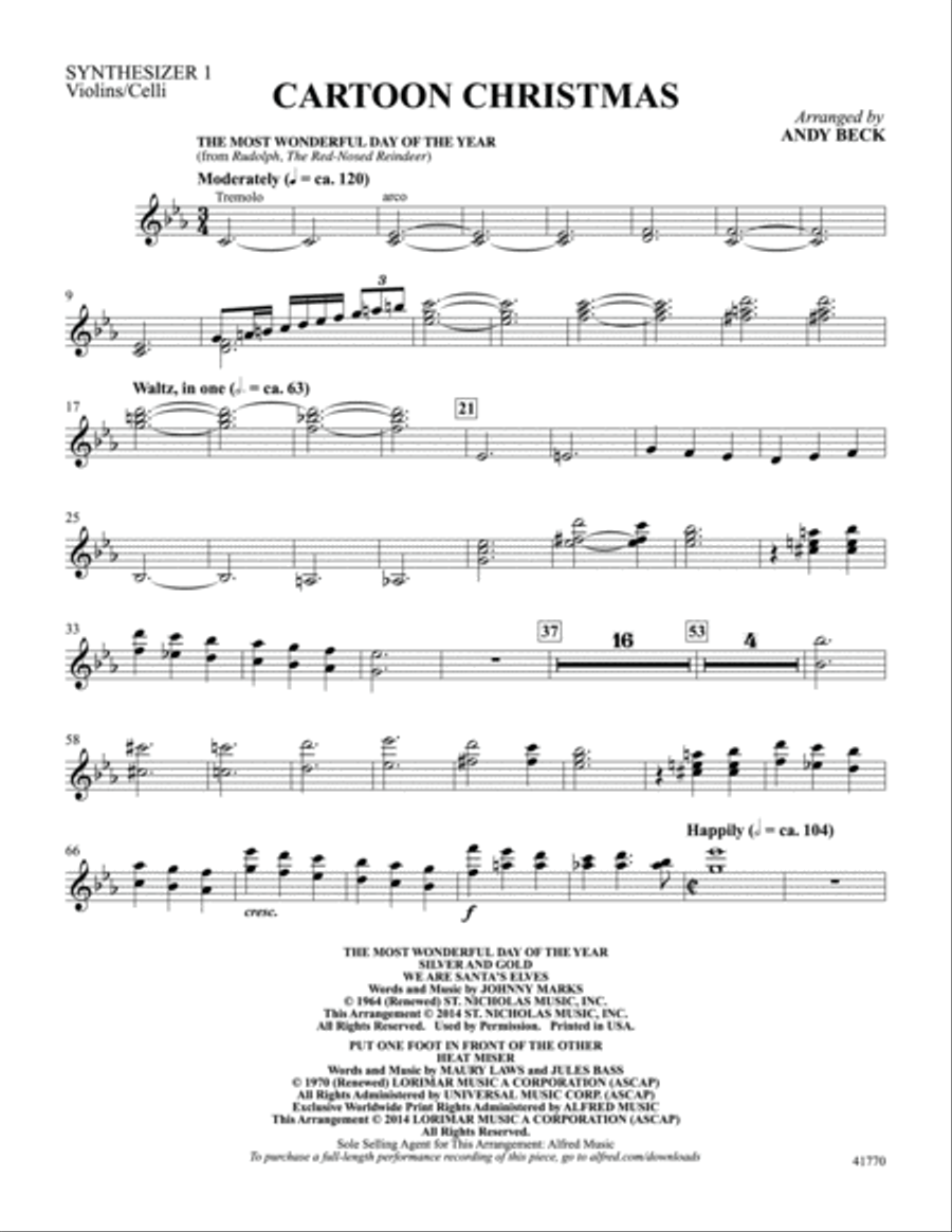 Cartoon Christmas: Synthesizer 1 Part scores gallery preview page 1