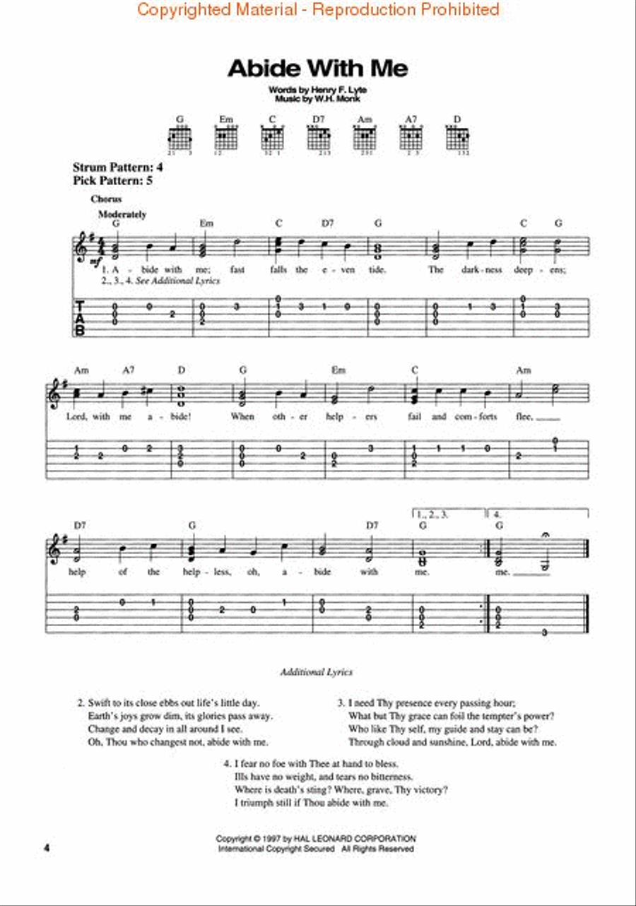 Favorite Hymns for Easy Guitar Guitar Tablature scores gallery preview page 2