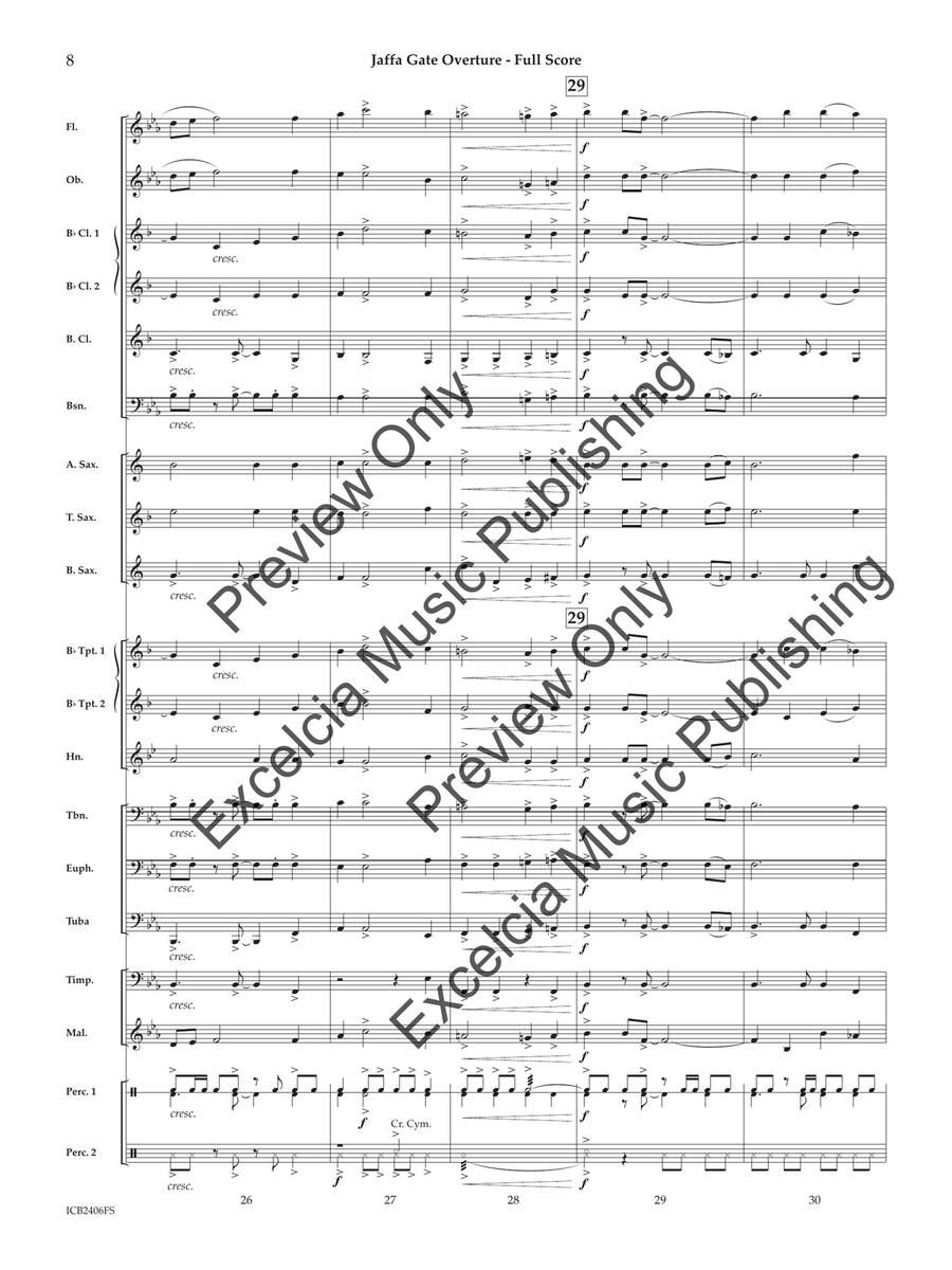Jaffa Gate Overture (Score) Concert Band scores gallery preview page 9