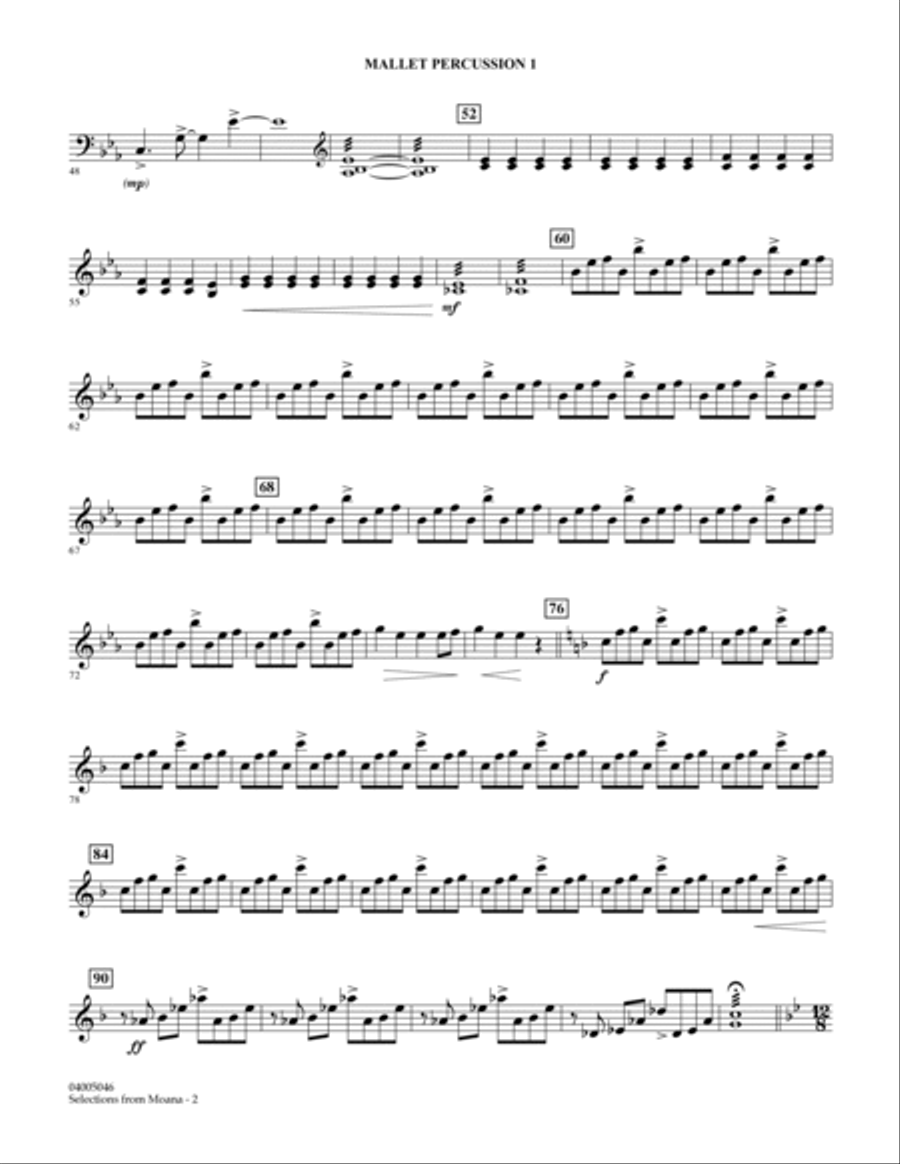 Selections from Moana - Mallet Percussion 1 Concert Band scores gallery preview page 2