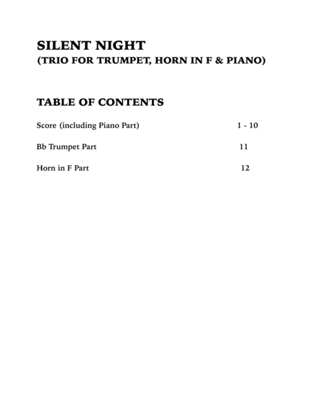 Silent Night (Trio for Trumpet, Horn in F and Piano) image number null