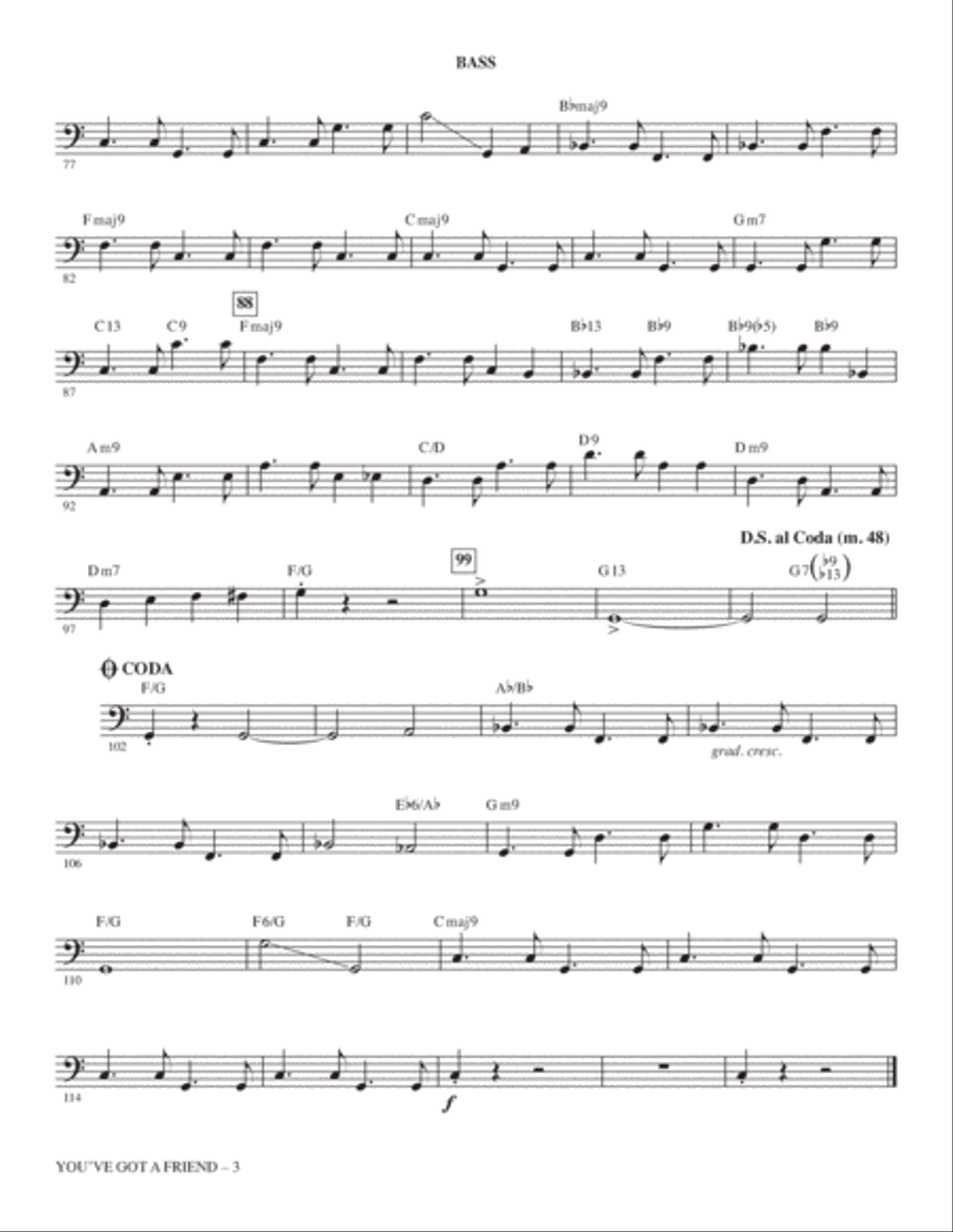 You've Got A Friend (arr. Kirby Shaw) - Bass Choir scores gallery preview page 3