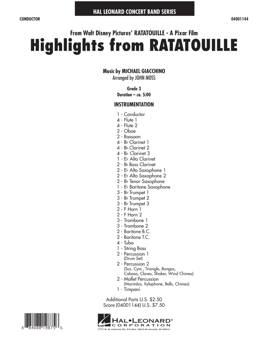 Highlights from Ratatouille - Full Score Score scores gallery preview page 1