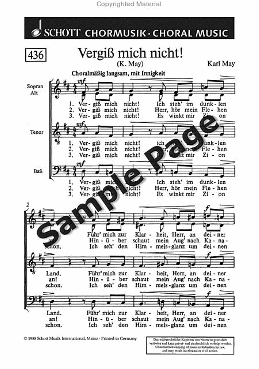 Vergiss Mich Nicht 4-Part scores gallery preview page 2