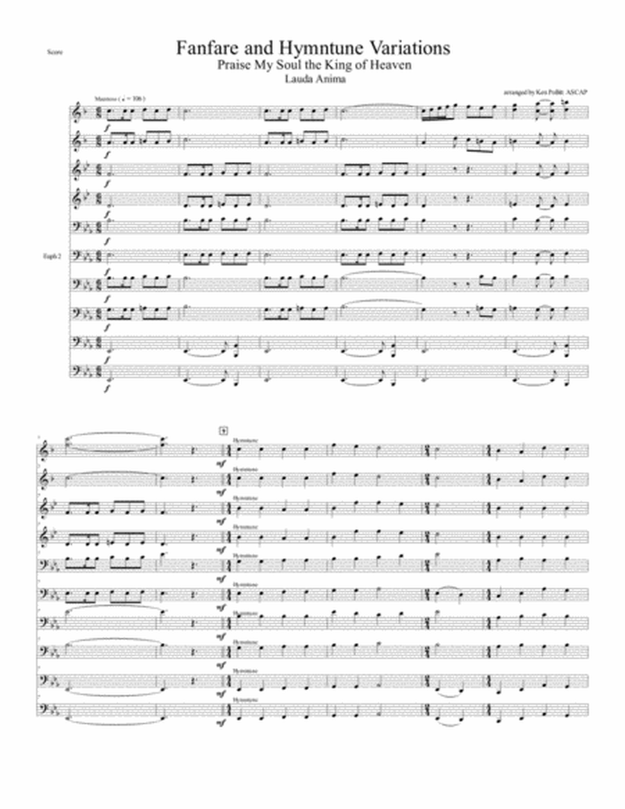 Fanfare and Hymtune - Praise My Soul the King of Heaven for Brass Choir