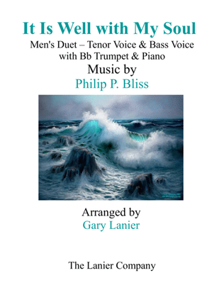 Book cover for IT IS WELL WITH MY SOUL (Men's Duet - Tenor Voice, Bass Voice) with Bb Trumpet & Piano