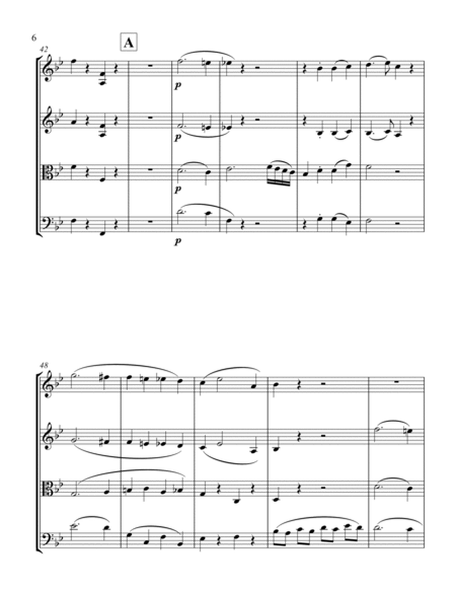 Mozart Symphony No. 40 in G minor, KV. 550 (Mov 1) for String Quartet - Score and Parts image number null