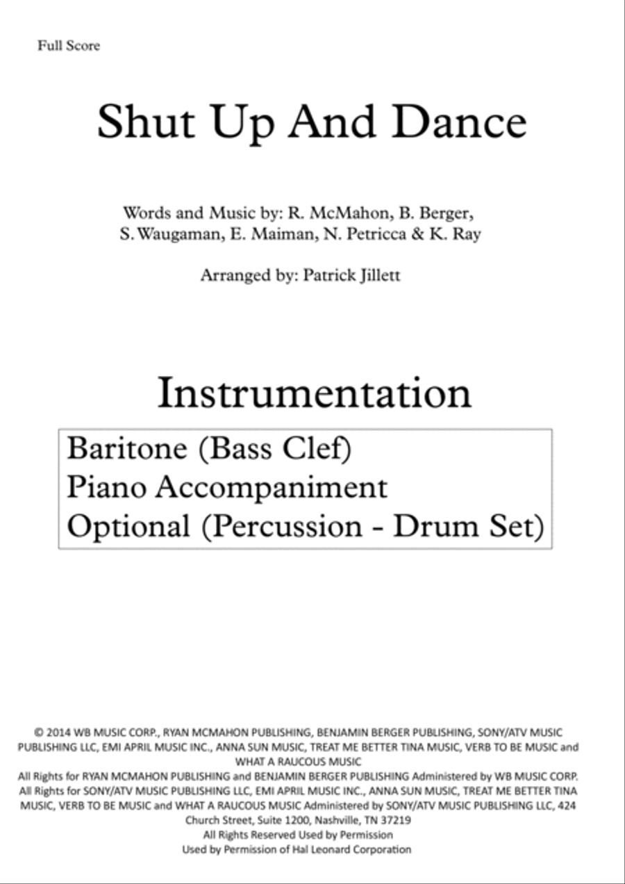 Shut Up And Dance Small Ensemble scores gallery preview page 2