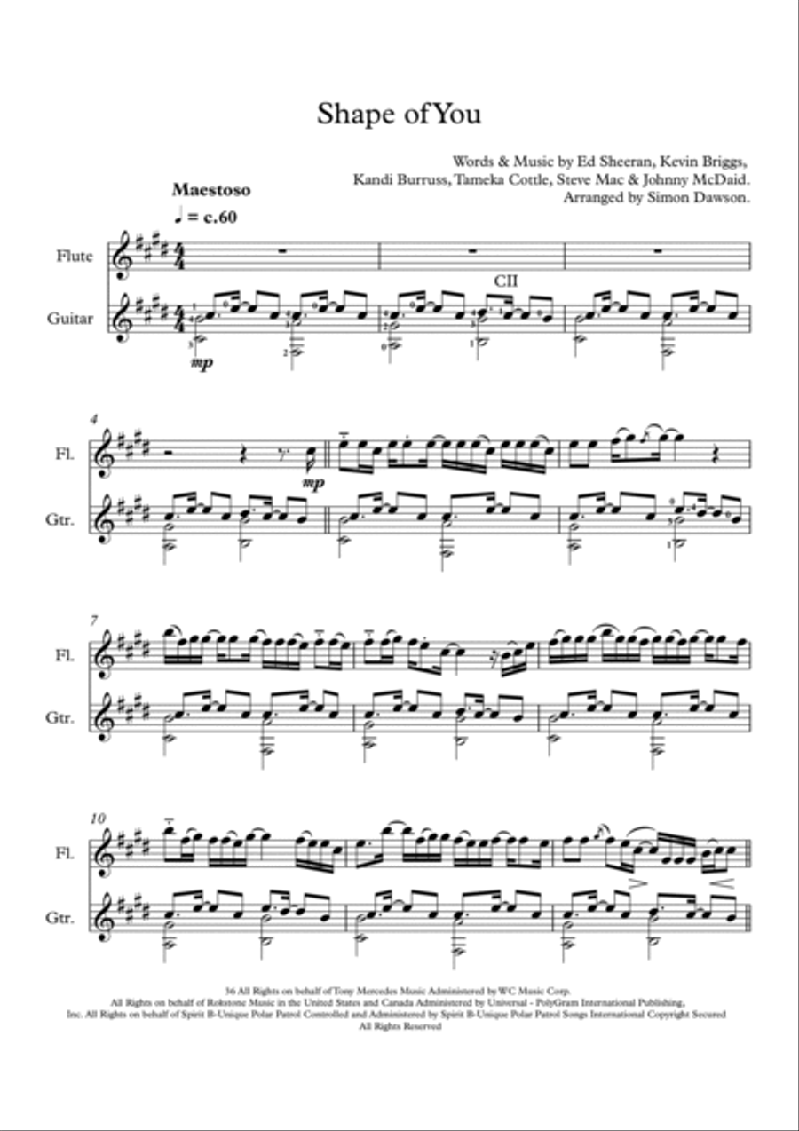 Shape Of You Flute scores gallery preview page 5