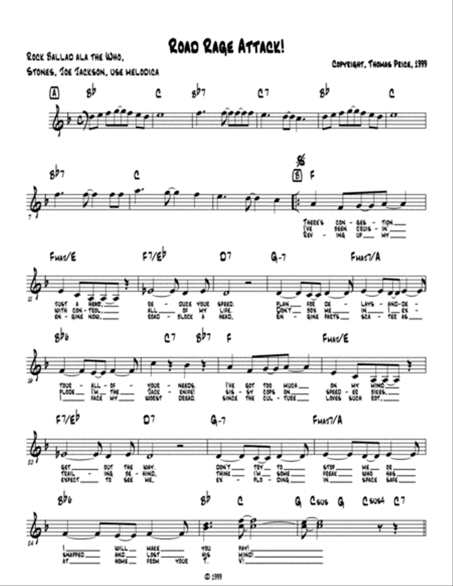 Road Rage Attack! Road Rage Attack! Guitar scores gallery preview page 1
