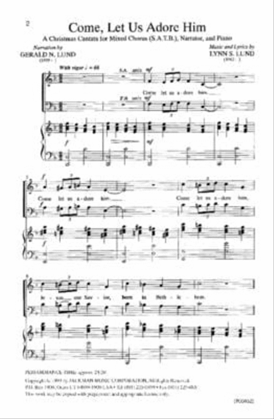 Come Let Us Adore Him - Cantata 4-Part scores gallery preview page 2