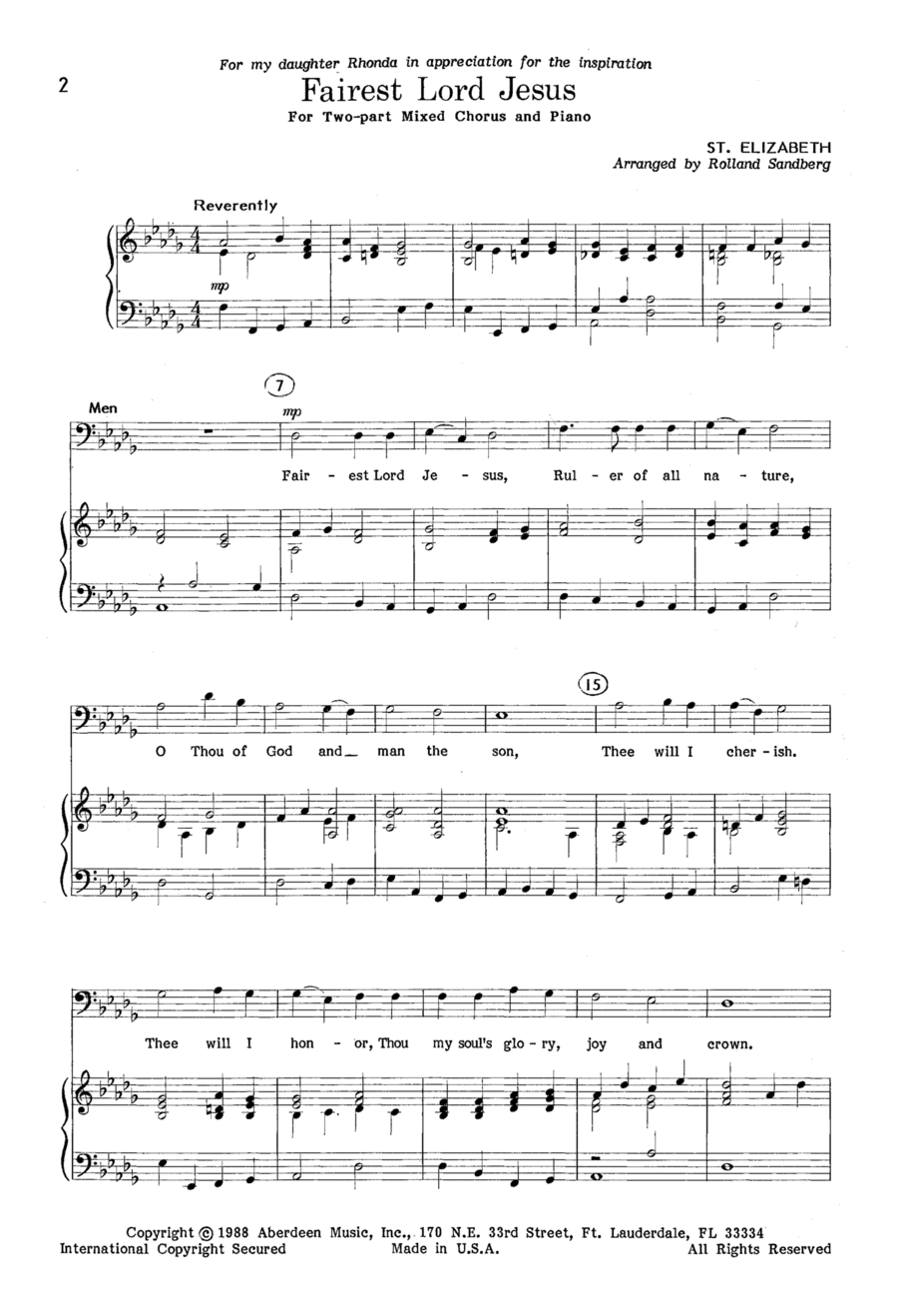 Fairest Lord Jesus 4-Part scores gallery preview page 1