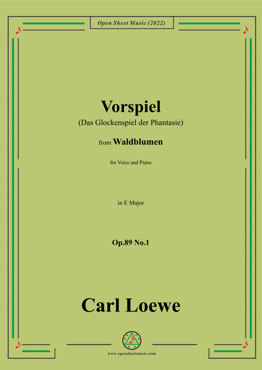 Loewe-Vorspiel(Das Glockenspiel der Phantasie),Op.89 No.1,in E Major Voice scores gallery preview page 1