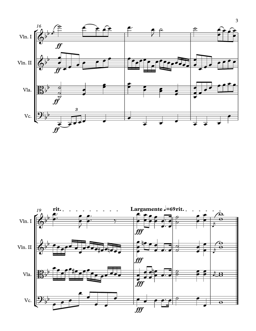 Russian National Anthem (String Quartet) String Quartet scores gallery preview page 3