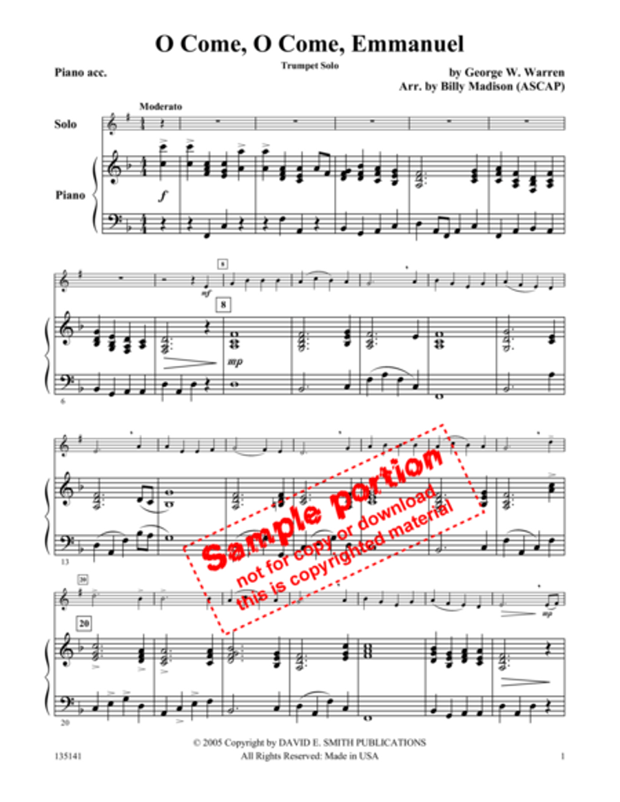 O Come, O Come Emmanuel Cornet scores gallery preview page 2