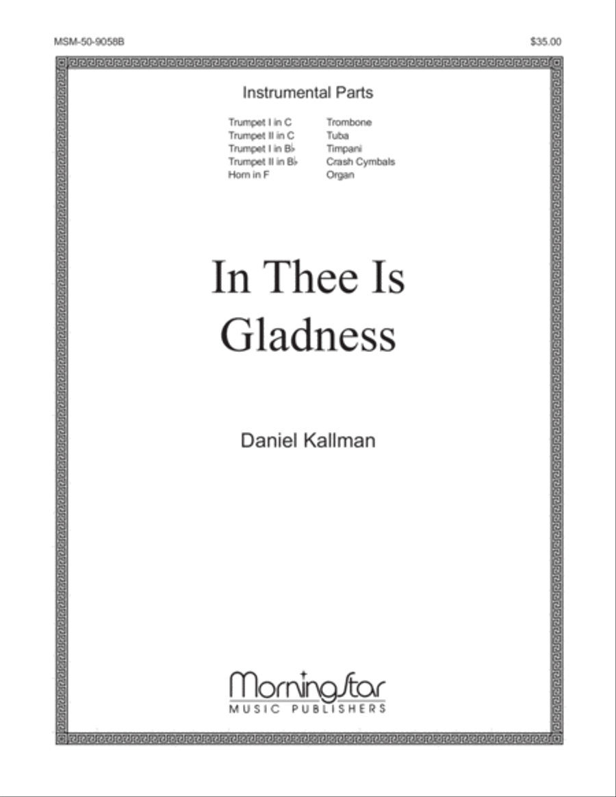 In Thee Is Gladness Choir scores gallery preview page 1