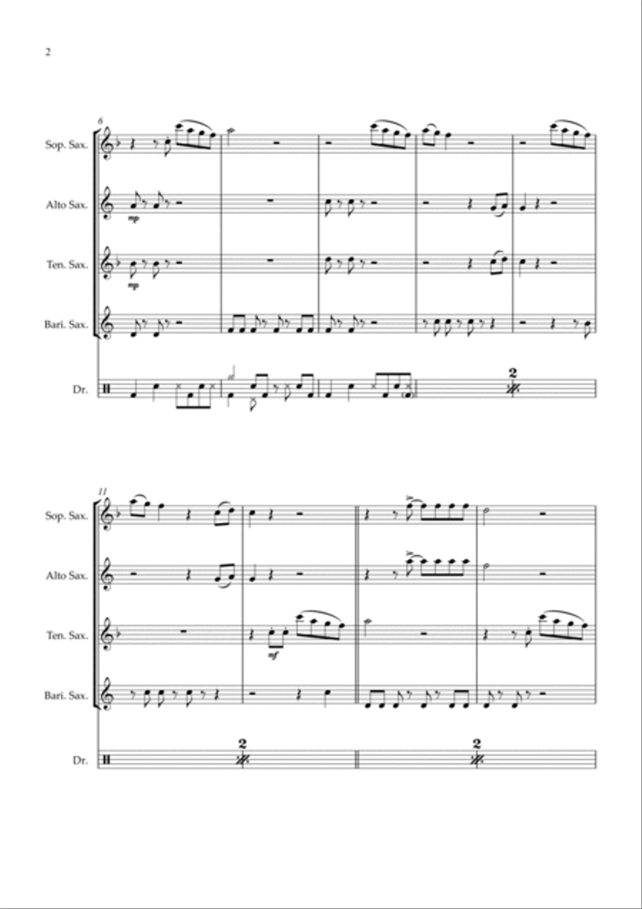 Shake It Off Saxophone Quartet scores gallery preview page 2