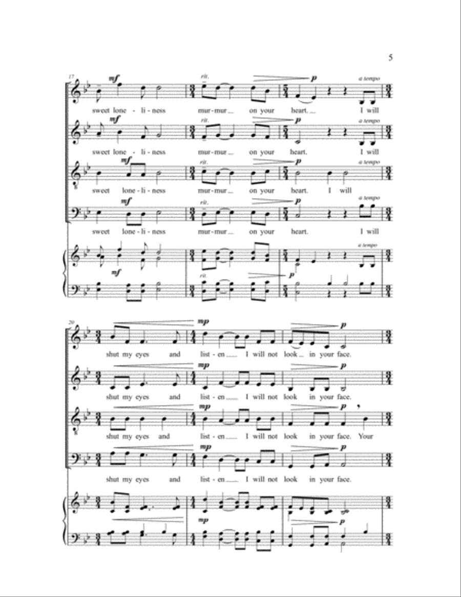 Speak to Me, My Love! Speak to Me, My Love! 4-Part scores gallery preview page 5