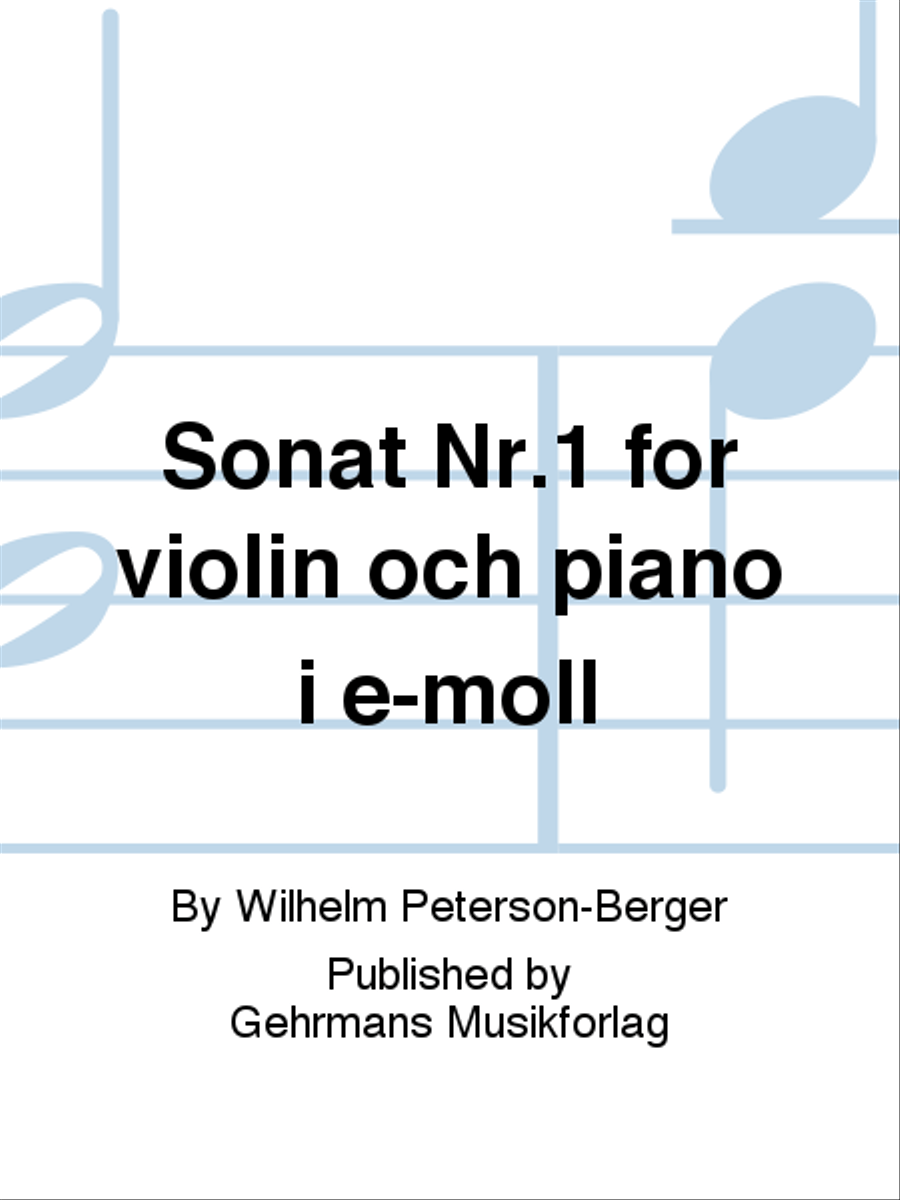 Sonat Nr.1 for violin och piano i e-moll Violin Solo scores gallery preview page 1