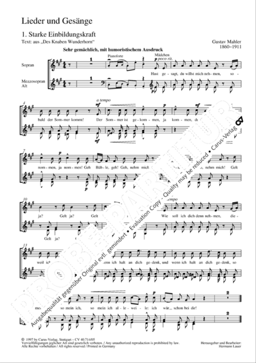 Sieben Lieder und Gesange (arr.)