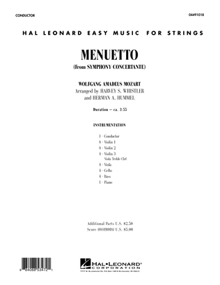 Book cover for Menuetto (from Symphony Concertante) - Full Score