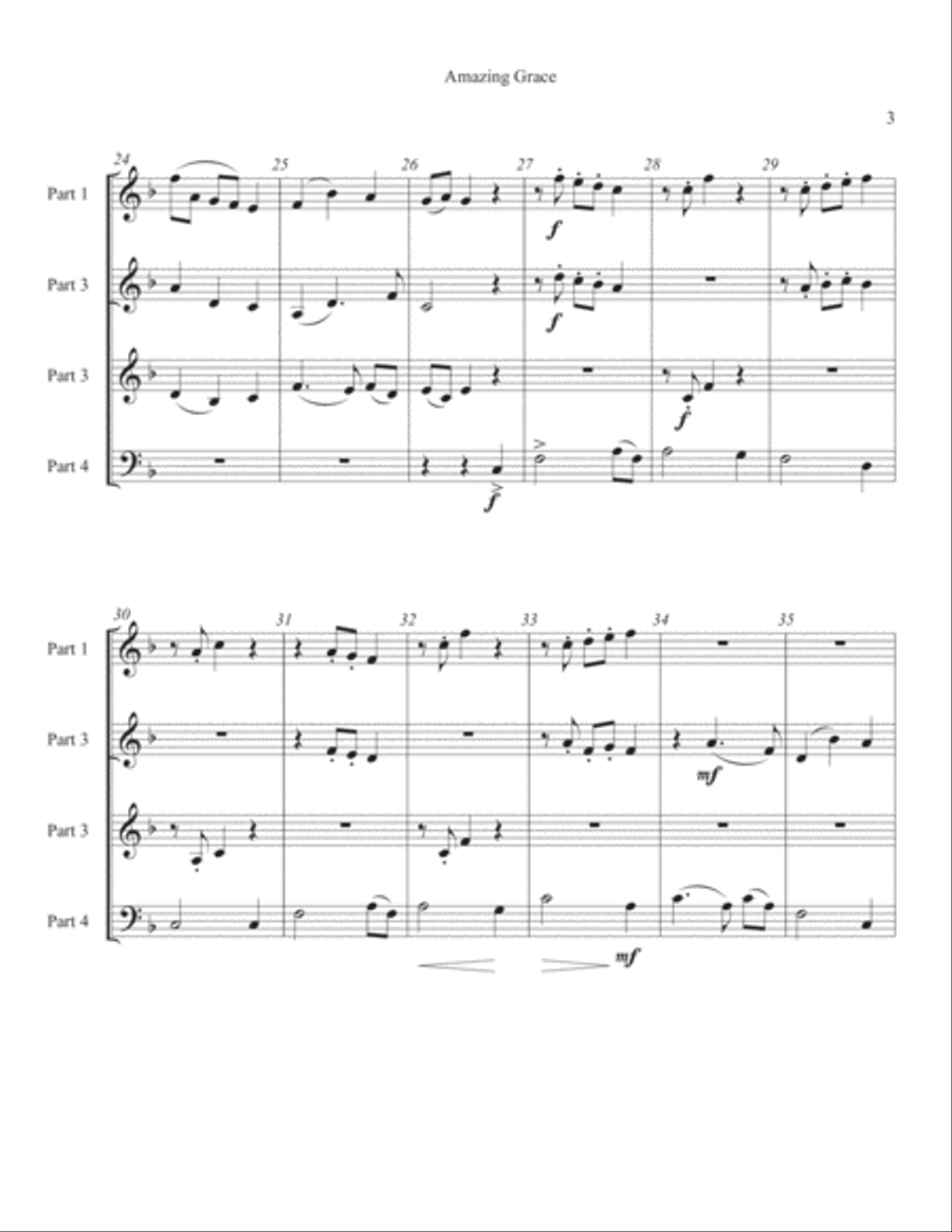 Amazing Grace for Flexible Ensemble Concert Band scores gallery preview page 6