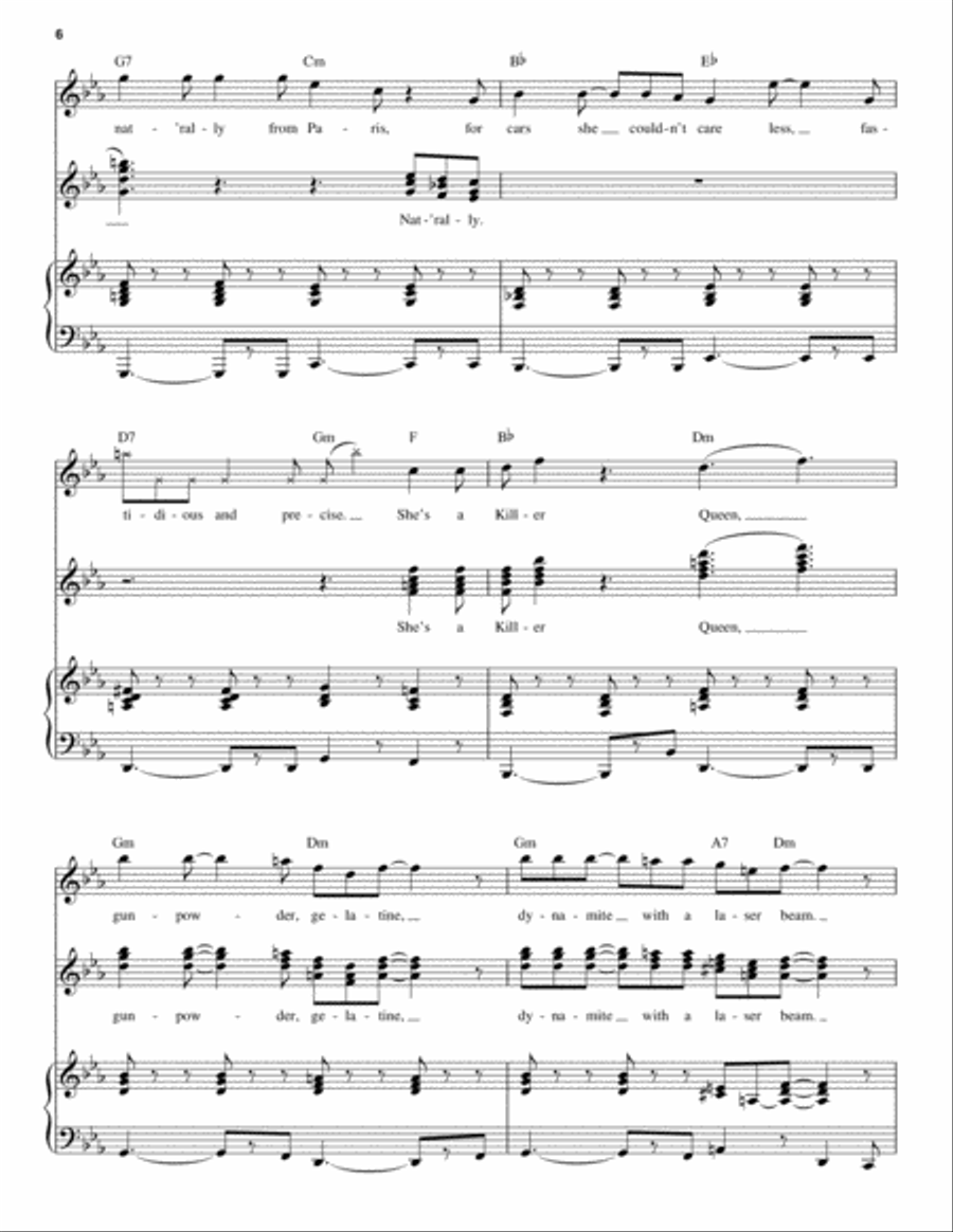 Killer Queen Killer Queen Piano, Vocal scores gallery preview page 6
