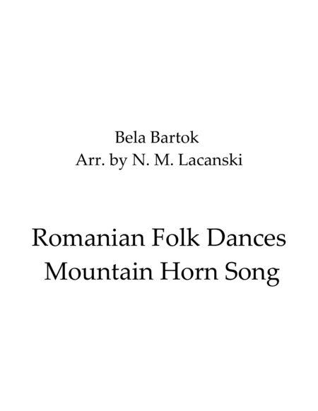 Romanian Folk Dances Mountain Horn Song image number null