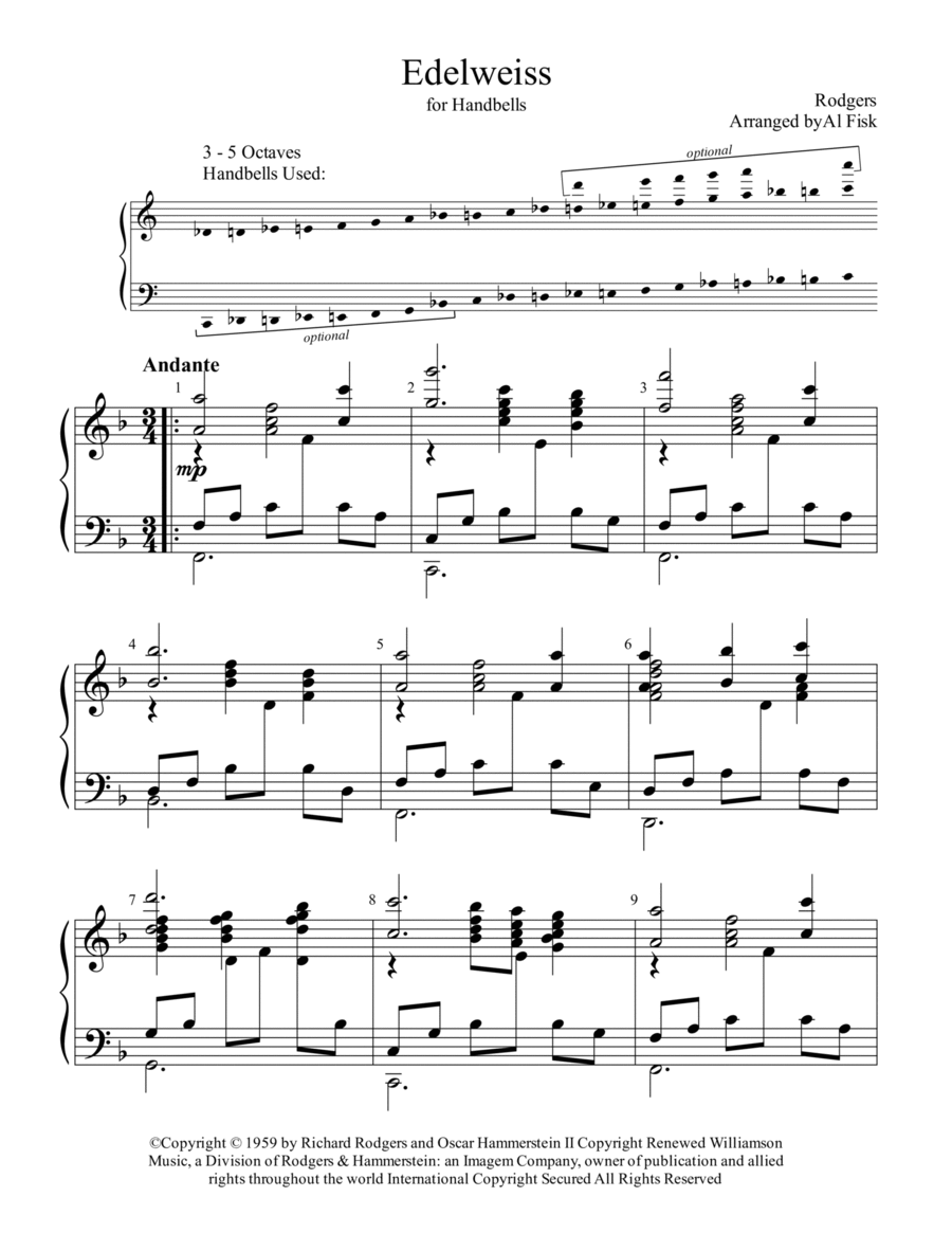 Edelweiss Handbell Choir scores gallery preview page 1