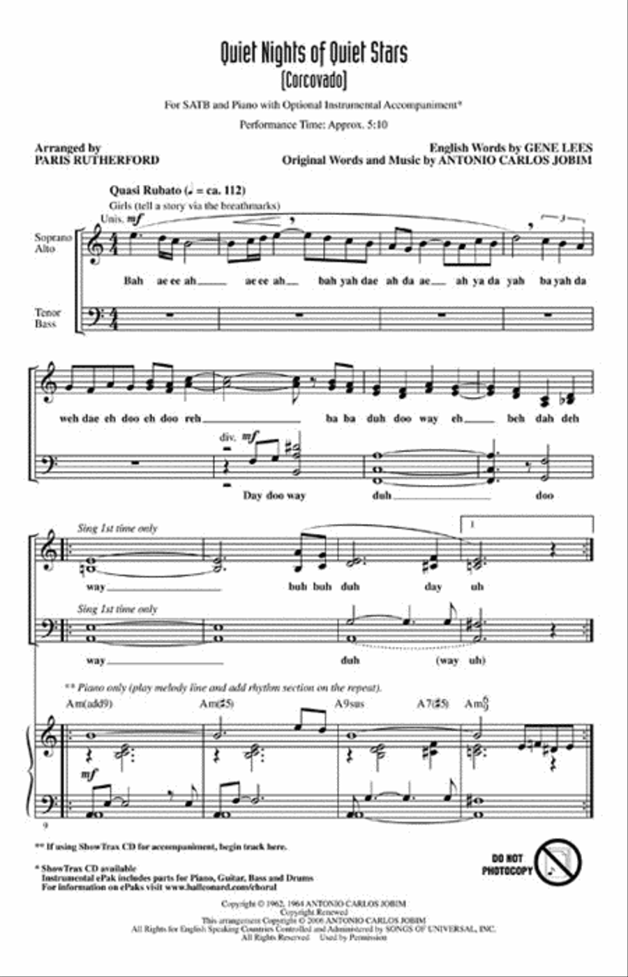 Quiet Nights of Quiet Stars (Corcovado) 4-Part scores gallery preview page 2