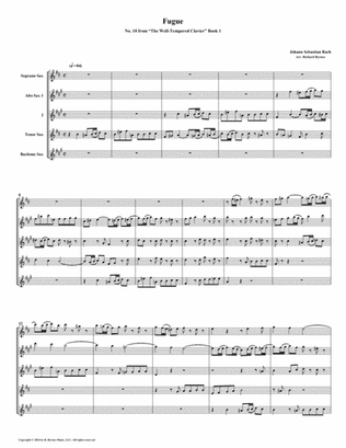 Fugue 18 from Well-Tempered Clavier, Book 1 (Saxophone Quintet)