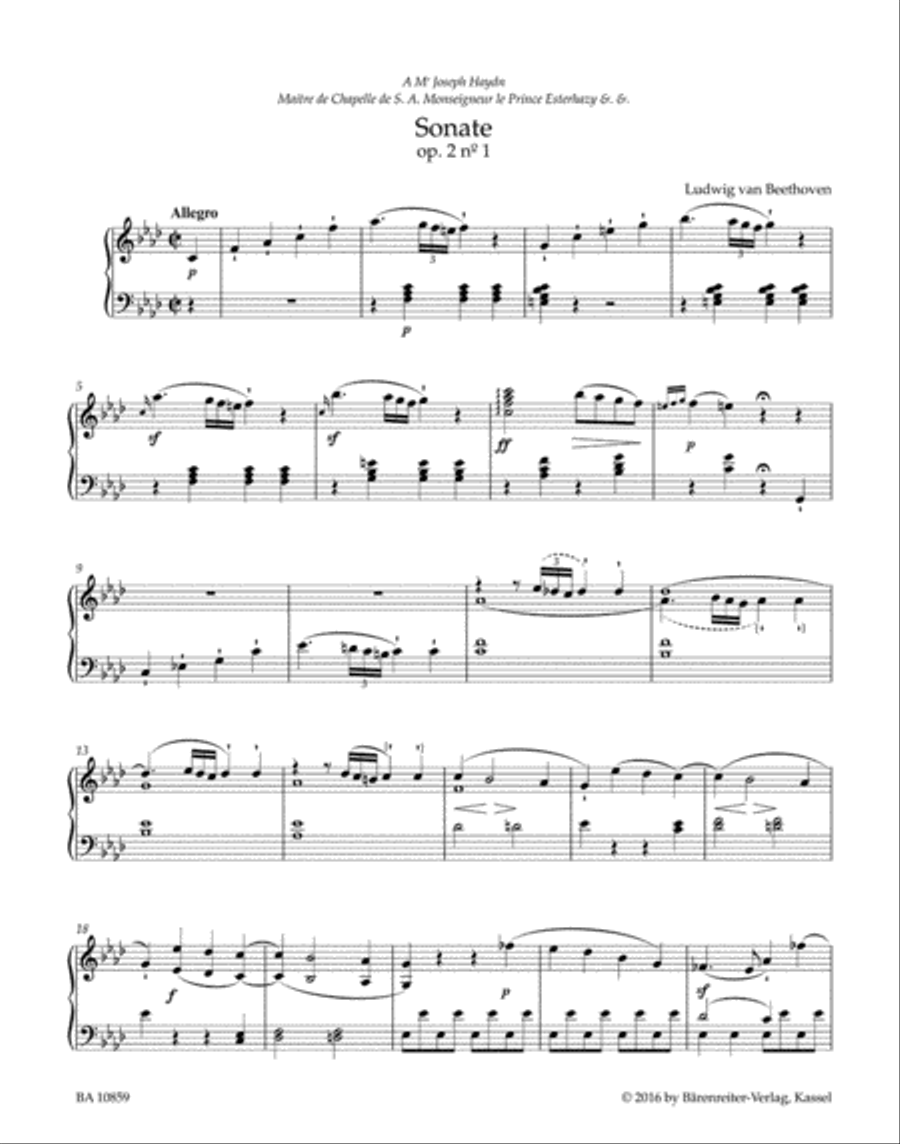 Three Sonatas for Piano F minor, A major, C major op. 2 Piano Solo scores gallery preview page 2
