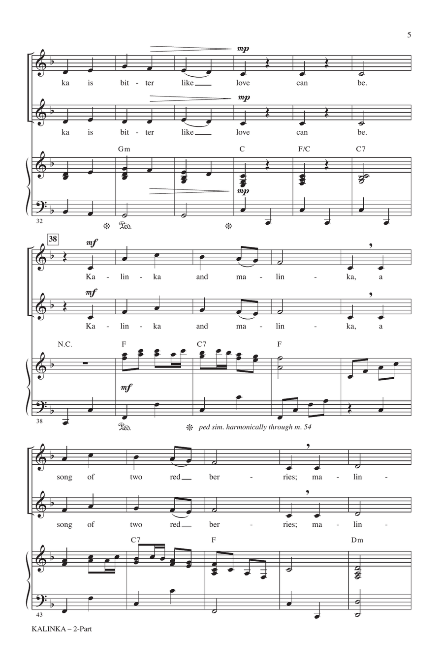 Kalinka (Little Snowball Bush) 2-Part scores gallery preview page 3