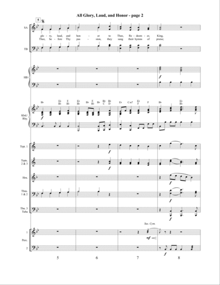 All Glory, Laud, and Honor 4-Part scores gallery preview page 3