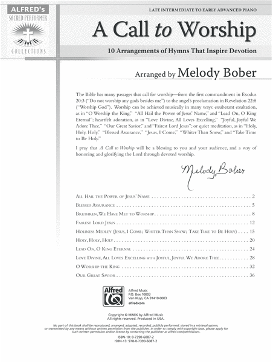 A Call to Worship Piano Solo scores gallery preview page 2