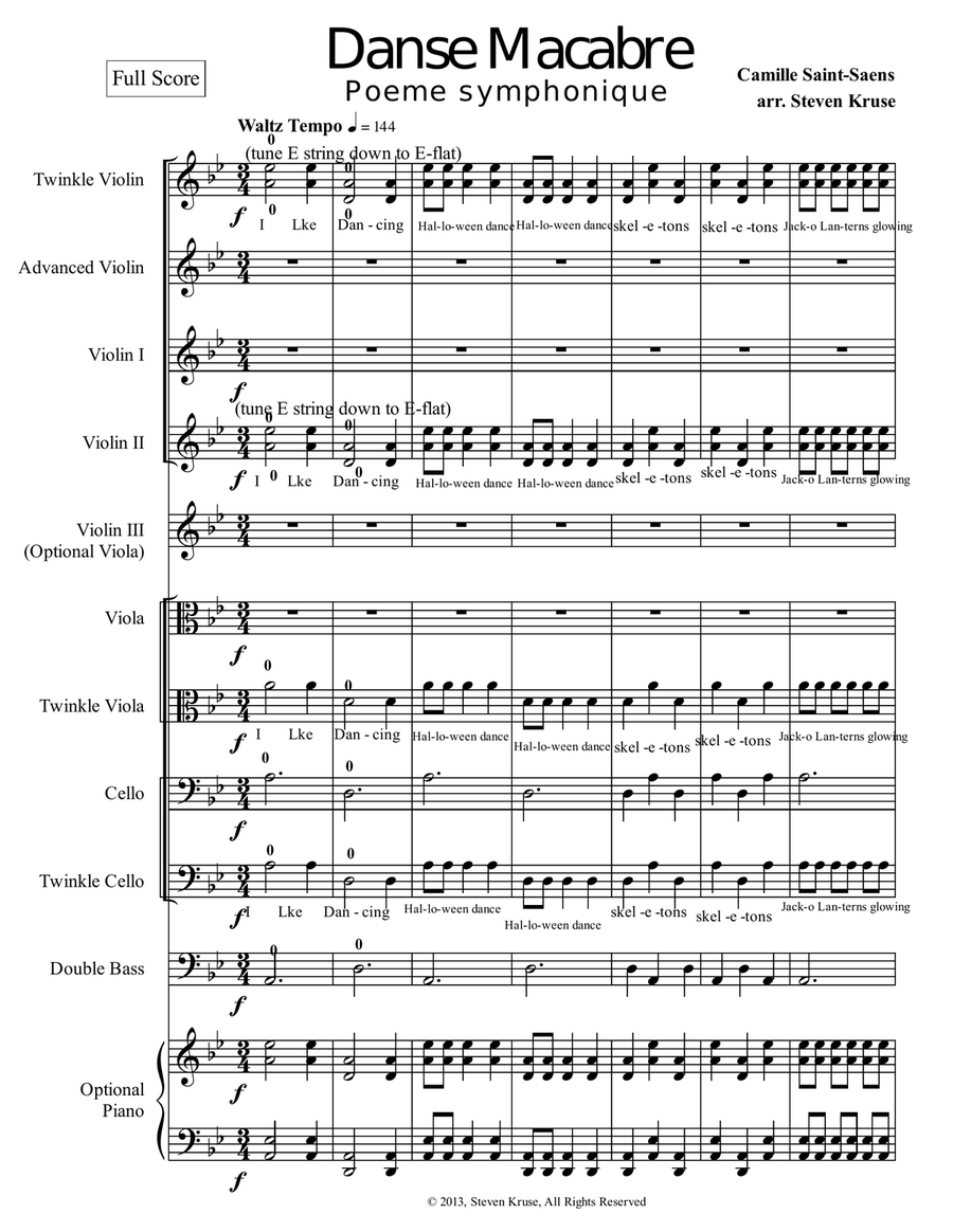 Danse Macabre for Multi-Level String Orchestra String Orchestra scores gallery preview page 4