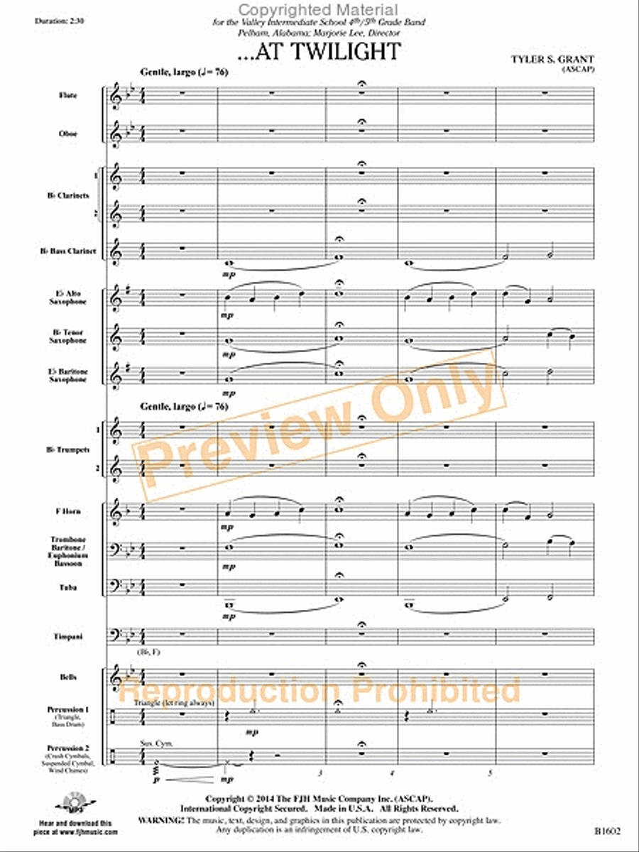 ...At Twilight ...At Twilight Concert Band scores gallery preview page 4