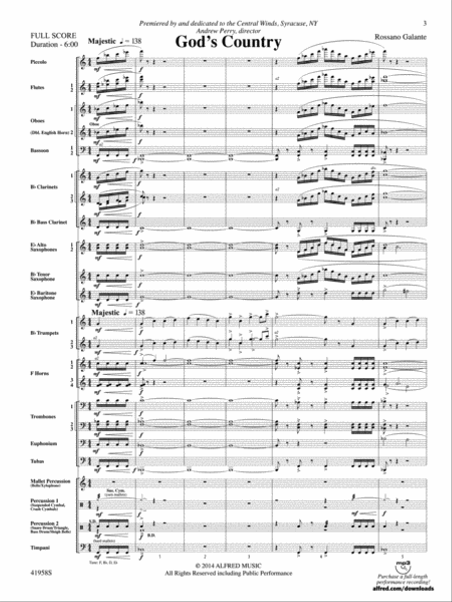 God's Country: Score Concert Band scores gallery preview page 3