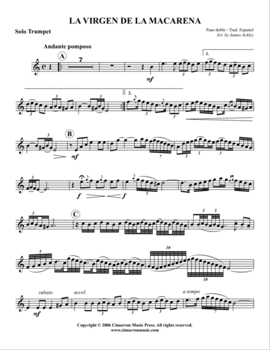 La Virgen de la Macarena La Virgen de la Macarena Brass Quintet scores gallery preview page 5