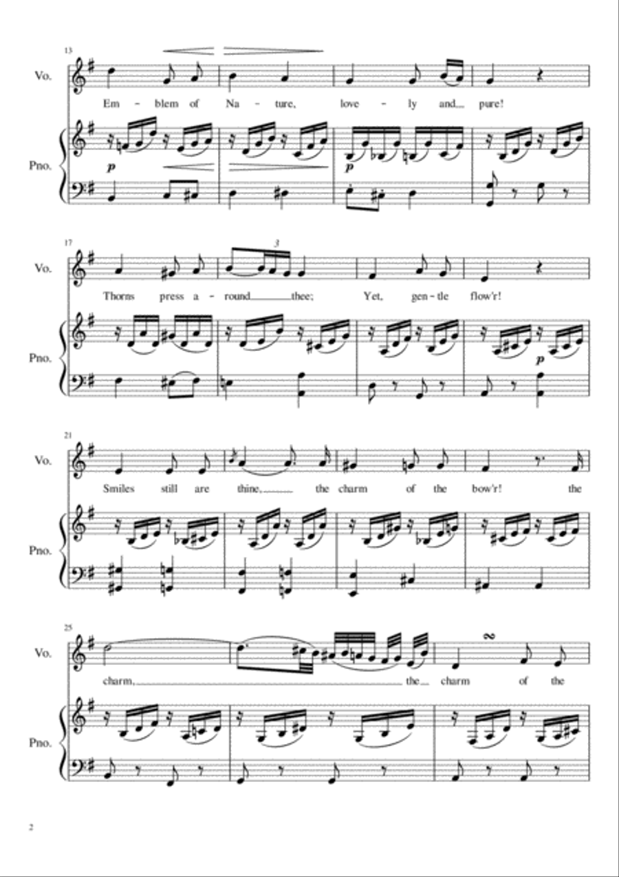 Rose Softly Blooming - G Major Voice Solo scores gallery preview page 3