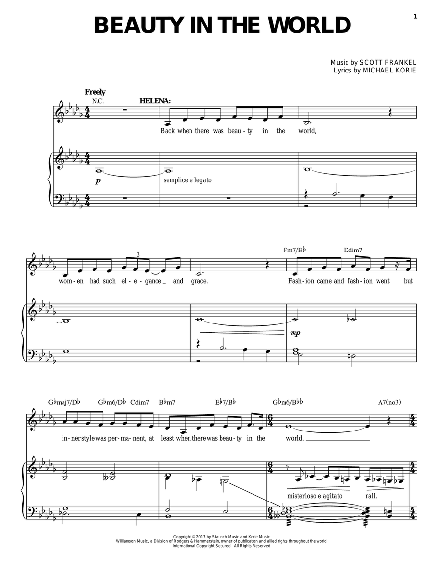 Beauty In The World Beauty In The World Voice scores gallery preview page 1