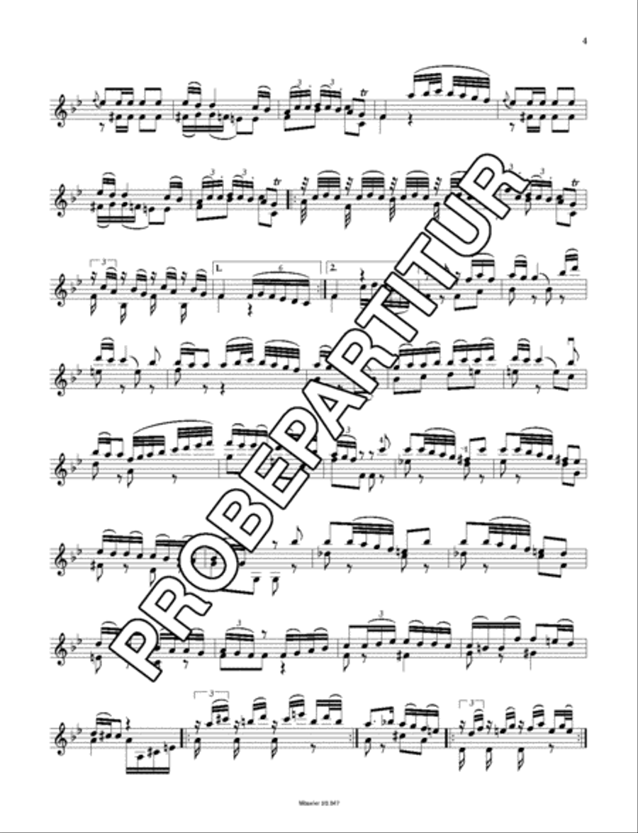 Sonata B-flat major Violin Solo scores gallery preview page 5