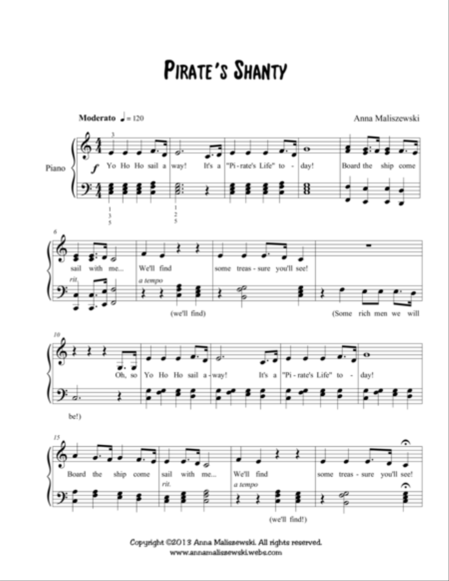 Pirate's Shanty Voice scores gallery preview page 1
