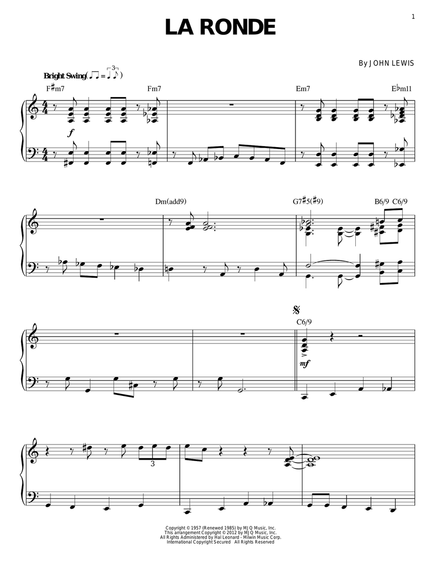 La Ronde (arr. Brent Edstrom) Piano Solo scores gallery preview page 1