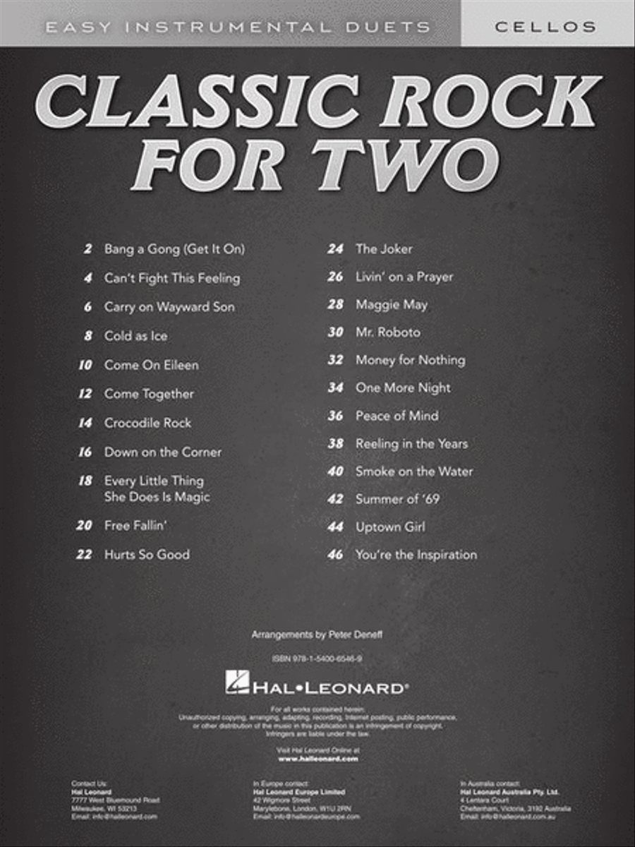 Classic Rock for Two Cellos Cello scores gallery preview page 3