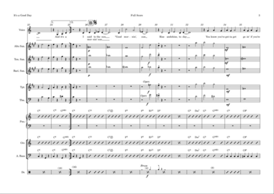 It's A Good Day Tenor Saxophone scores gallery preview page 3