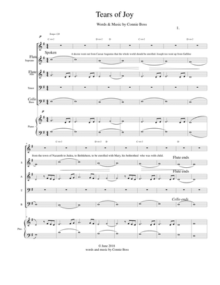 Tears of Joy (Christmas Song) SATB, cello, and flute with piano