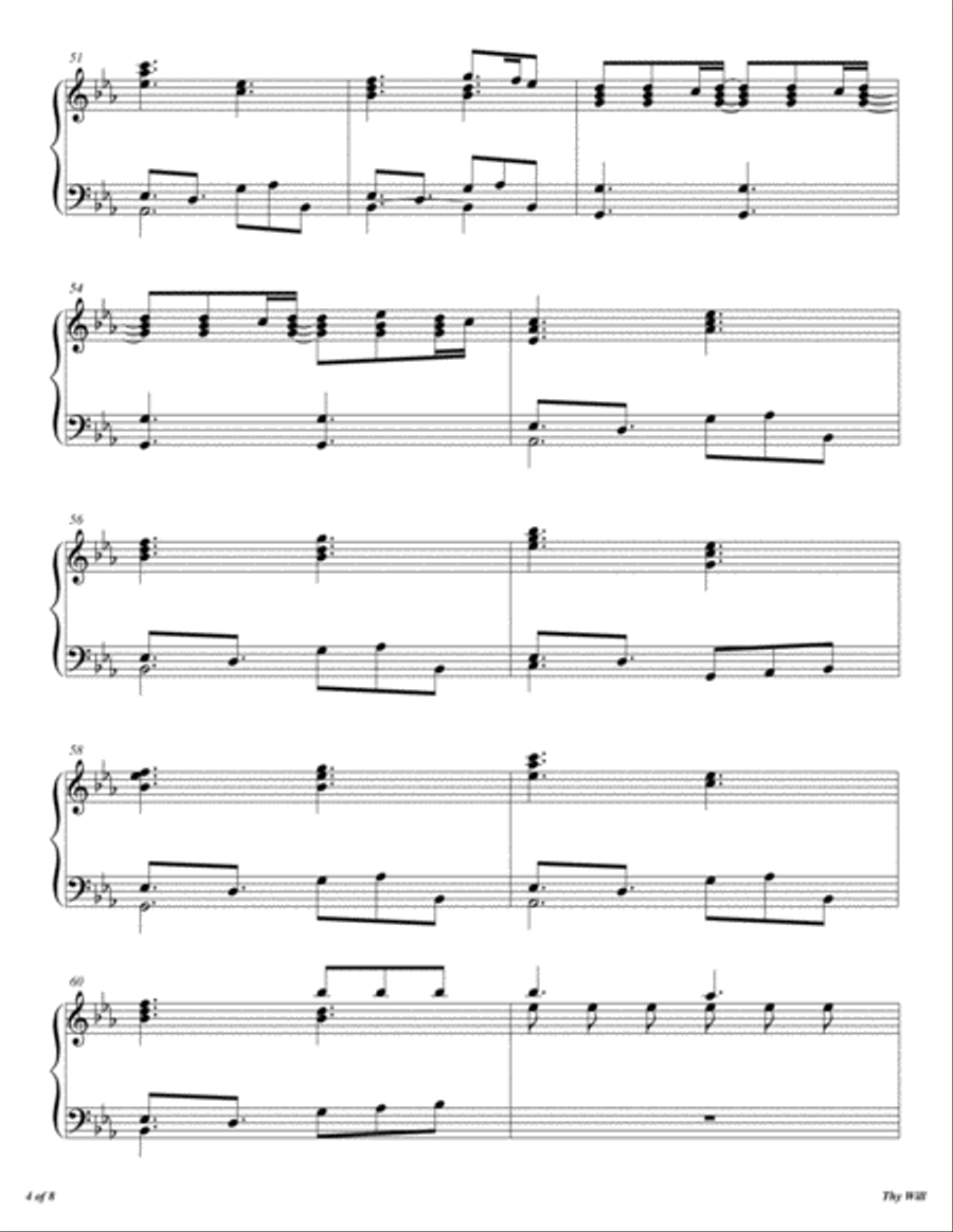 Thy Will Thy Will Piano Solo scores gallery preview page 5