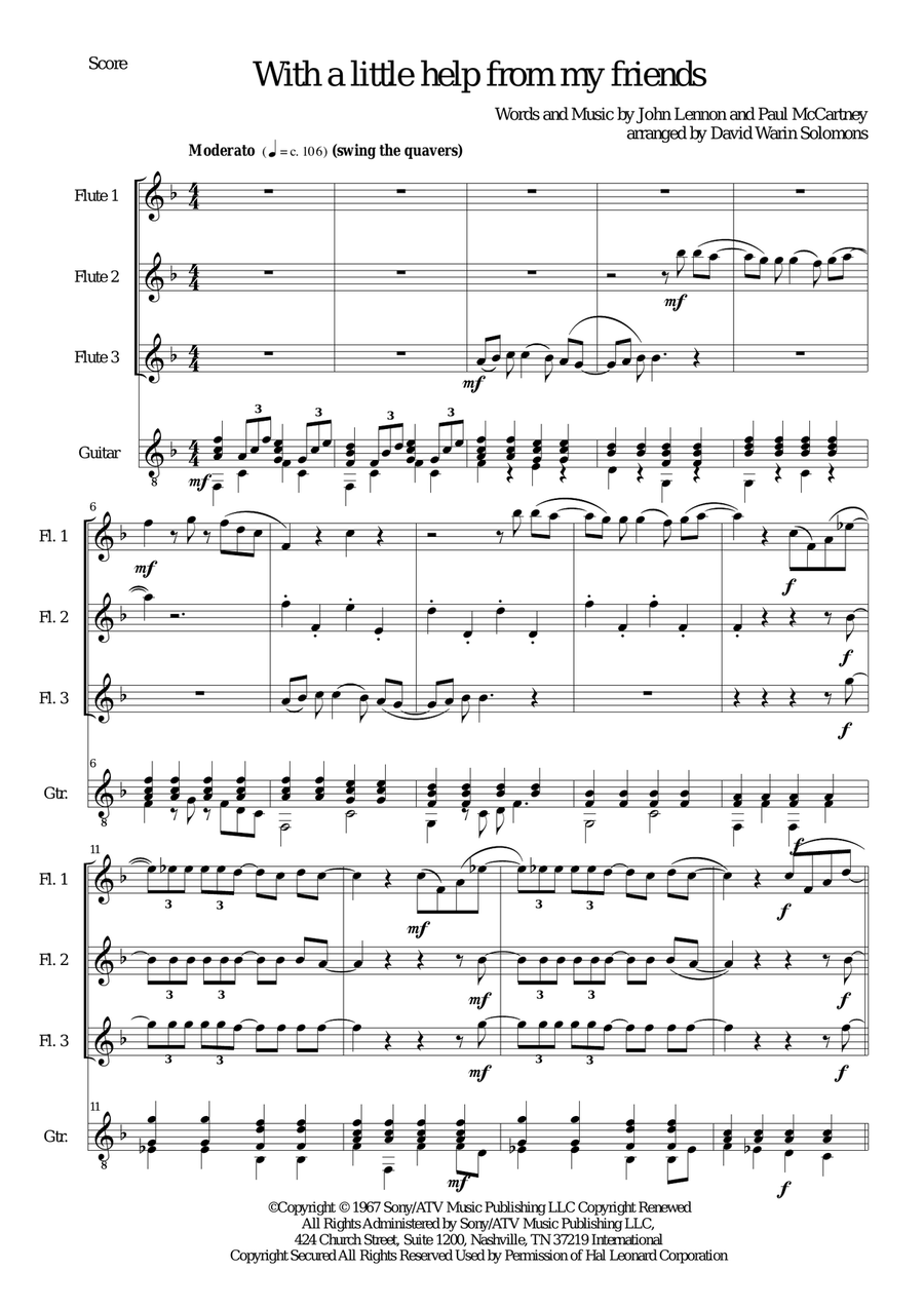 With A Little Help From My Friends Small Ensemble scores gallery preview page 1